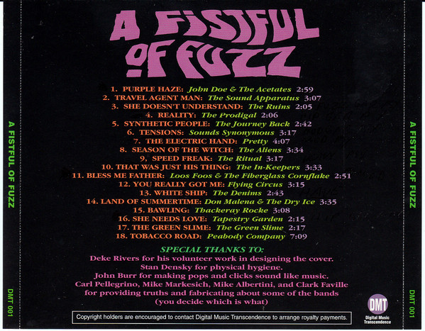 Various Artists – Fistful of Fuzz CD (DMT, 1998) – Anomaly Index